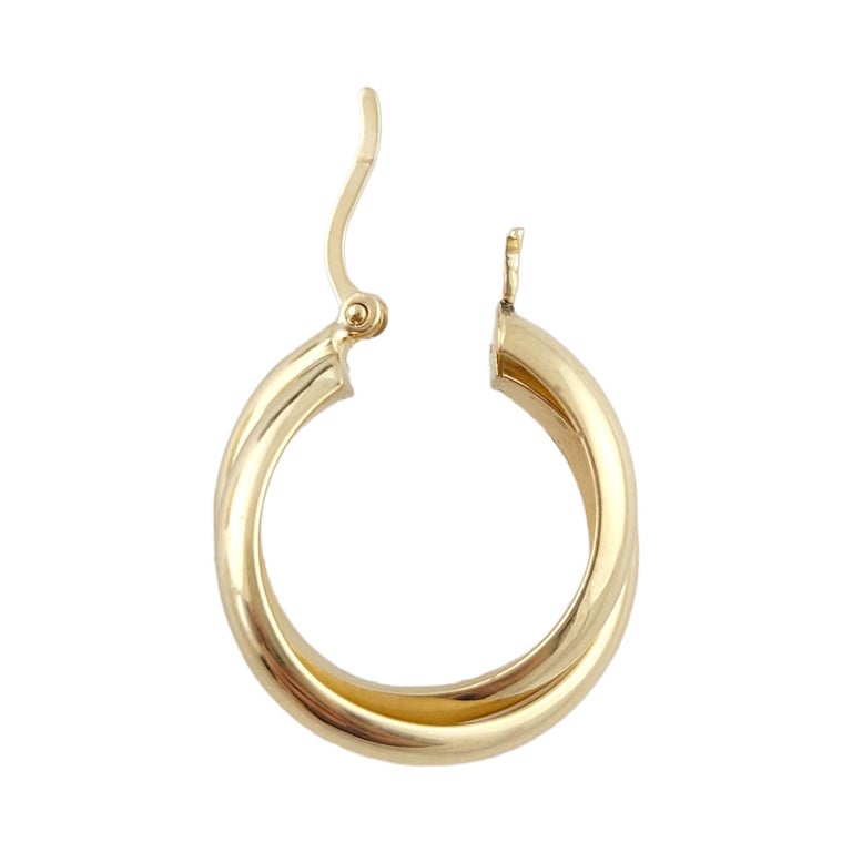 14k Yellow Gold Polished Twisted Hoop Earrings