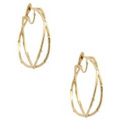 14k Yellow Gold Double Vine Hoops