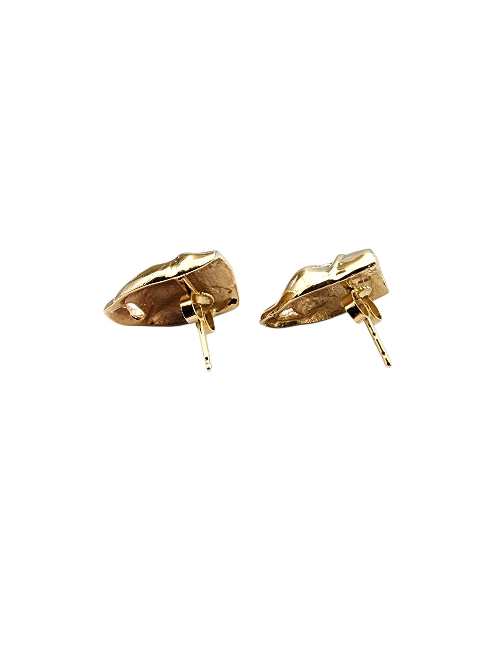 14K Yellow Gold Drama Masks Laugh Now Cry Later Earrings #22699 In Good Condition For Sale In Washington Depot, CT