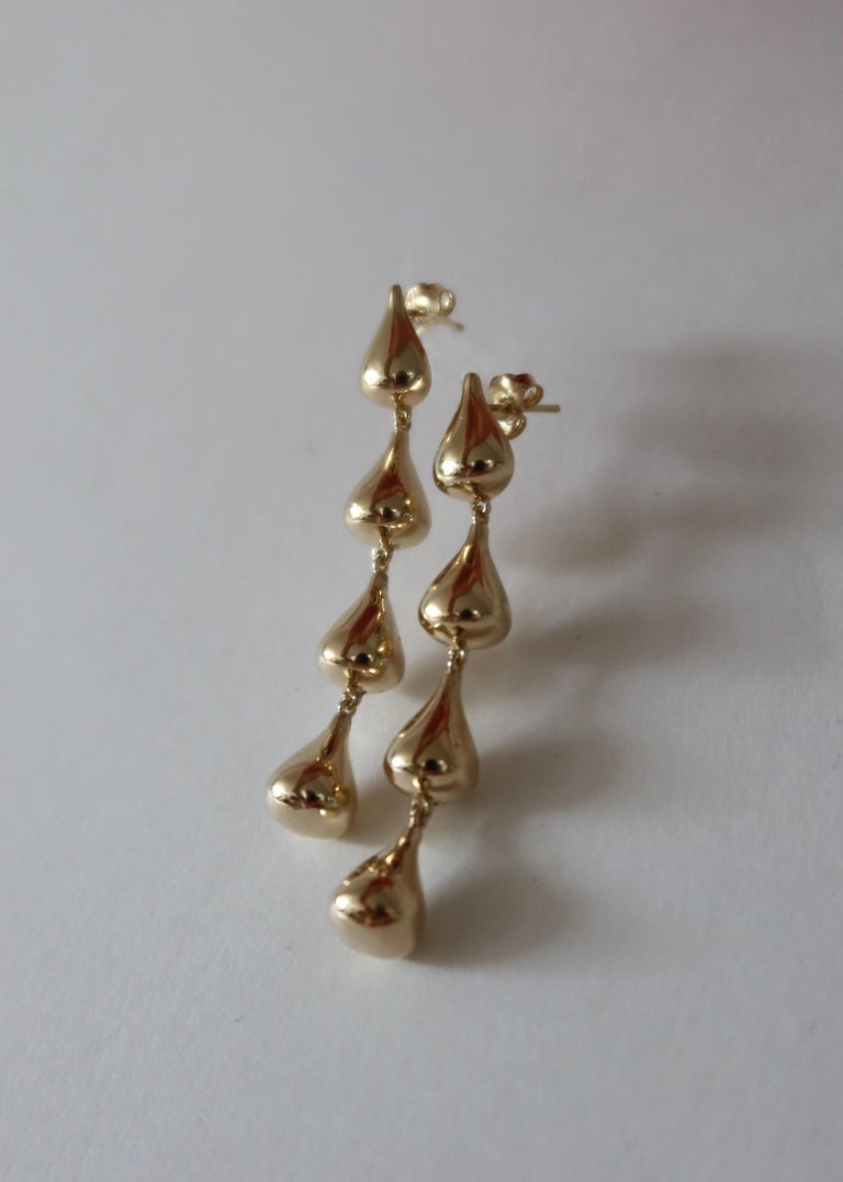 14k Yellow Gold Drip Earrings In New Condition For Sale In Corte Madera, CA