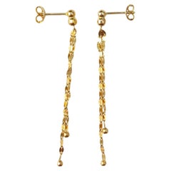14K Yellow Gold Drop Dangle Earrings #16302