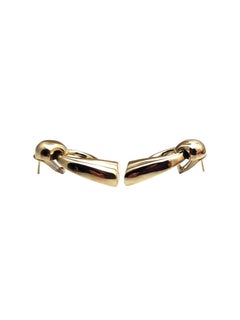 14K Yellow Gold Drop Door Knocker Earrings #25429