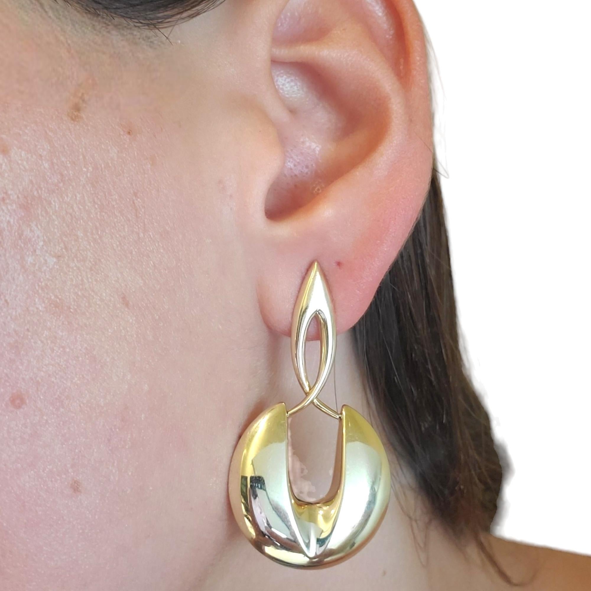 14K Yellow Gold Drop Earrings #17991 For Sale 2