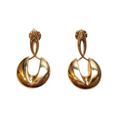 Pendientes de gota de oro amarillo de 14 quilates #17991