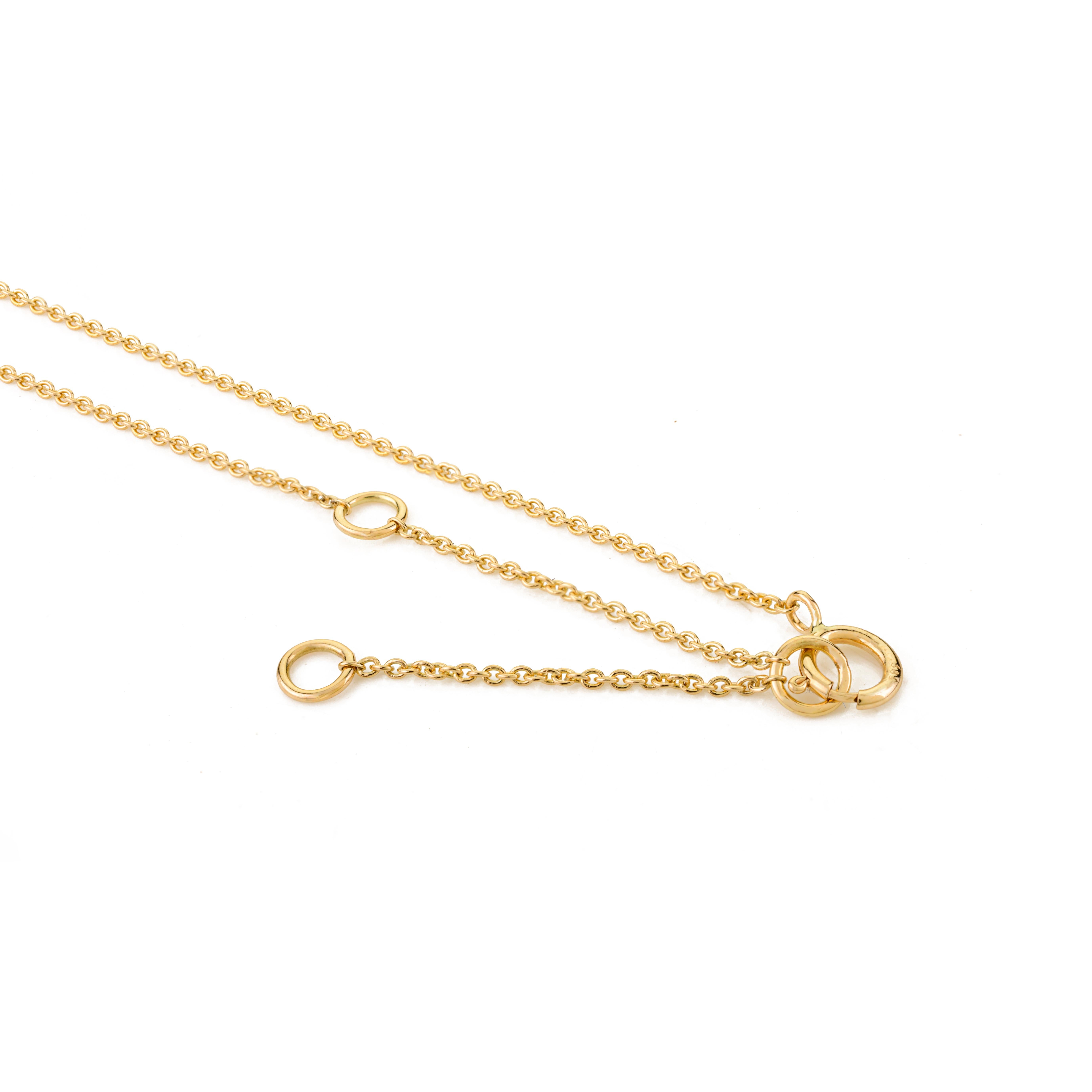 Collier en or jaune 14K avec breloques en forme de poire en rubis en vente 1