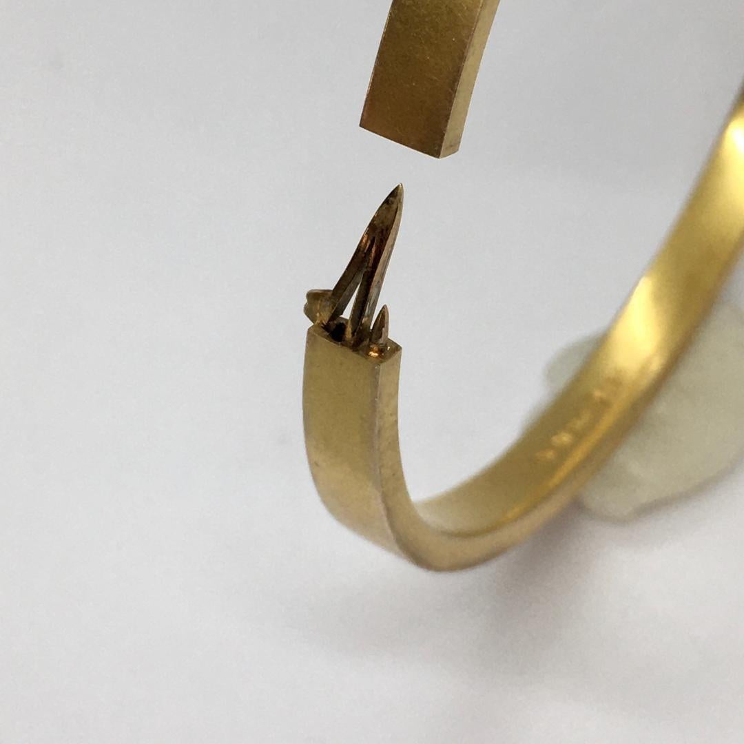 Antiker 14 Karat Gelbgold Edwardianische Ära Handgefertigter Armreif Armband American Nail 6