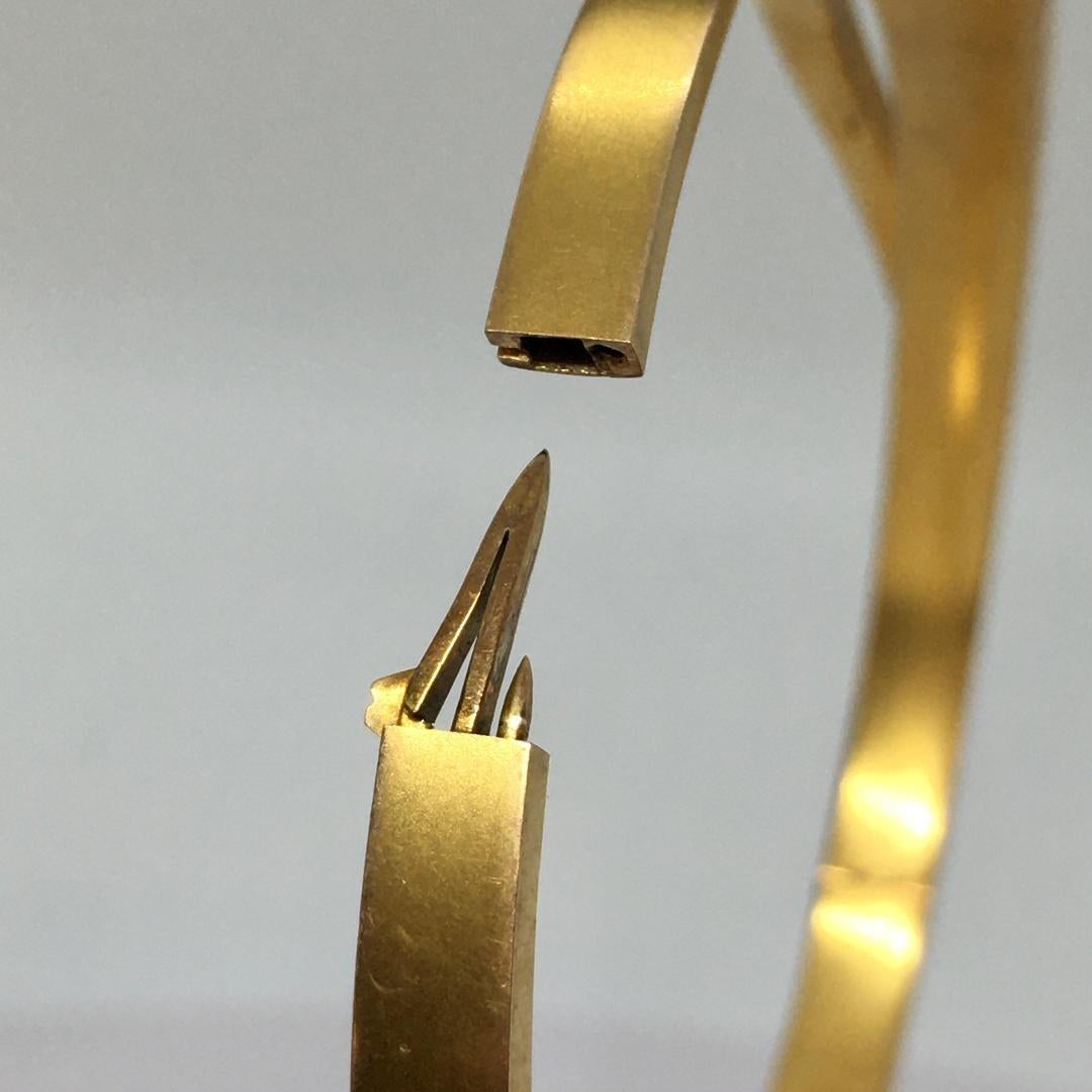 Antiker 14 Karat Gelbgold Edwardianische Ära Handgefertigter Armreif Armband American Nail 7