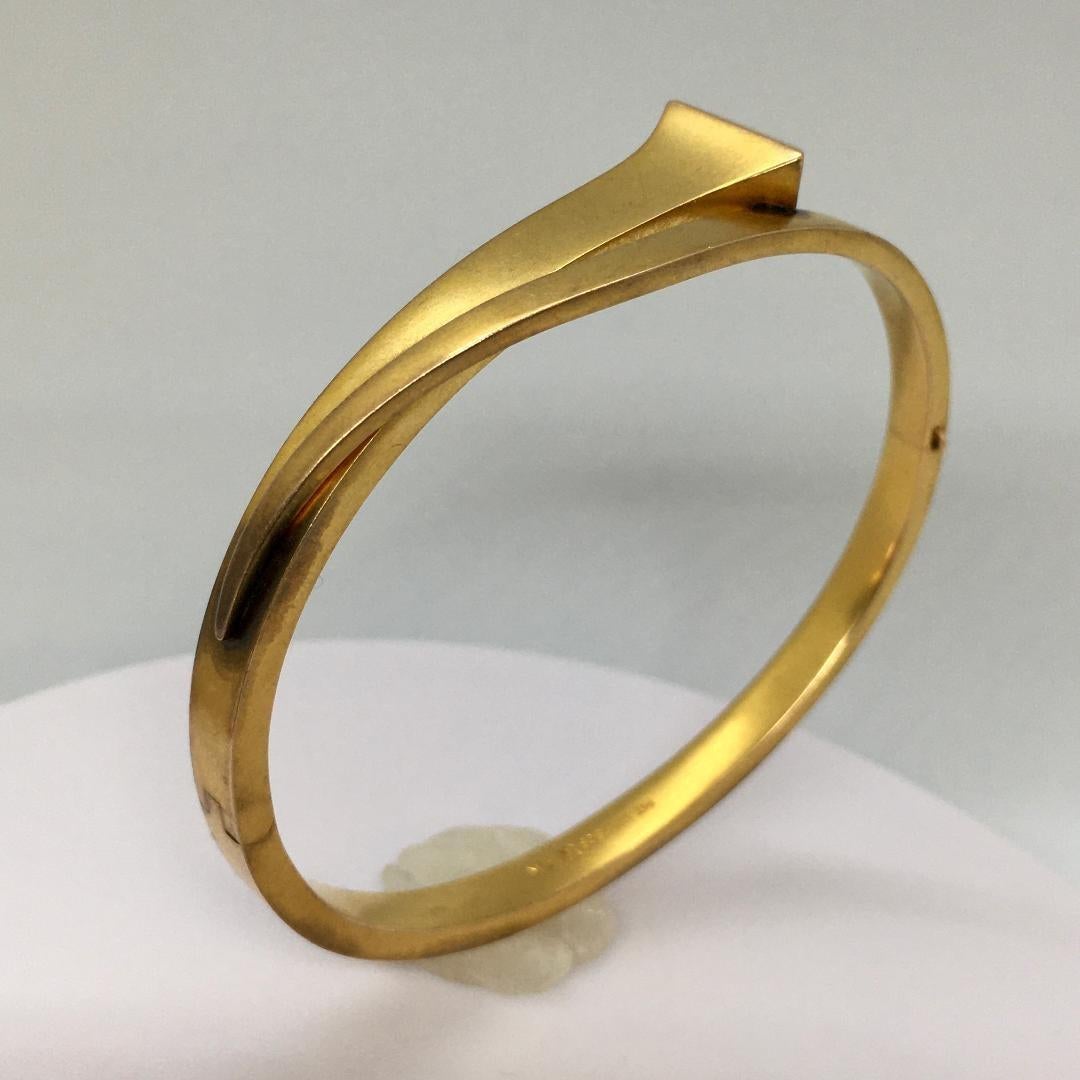 Antiker 14 Karat Gelbgold Edwardianische Ära Handgefertigter Armreif Armband American Nail 2