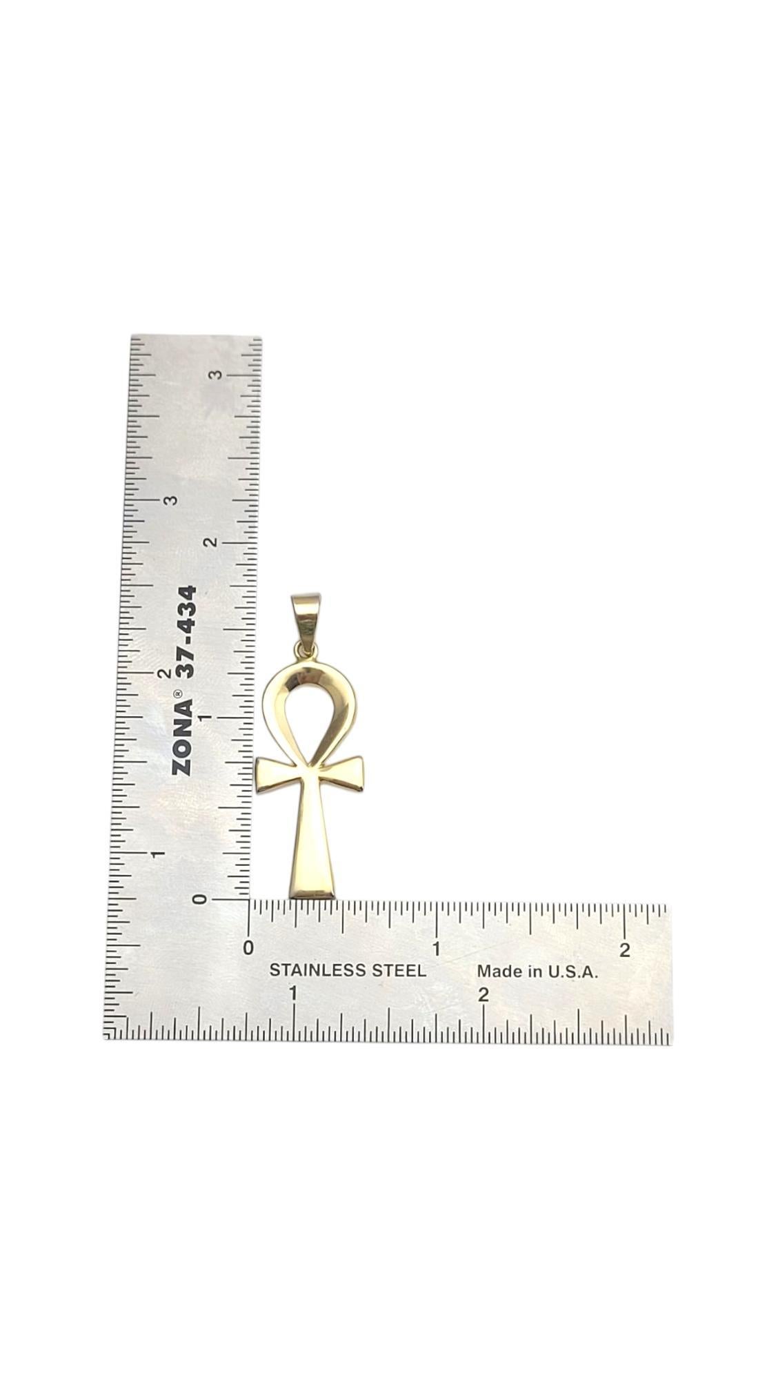 Women's 14K Yellow Gold Egyptian Ankh Pendant #21070 For Sale