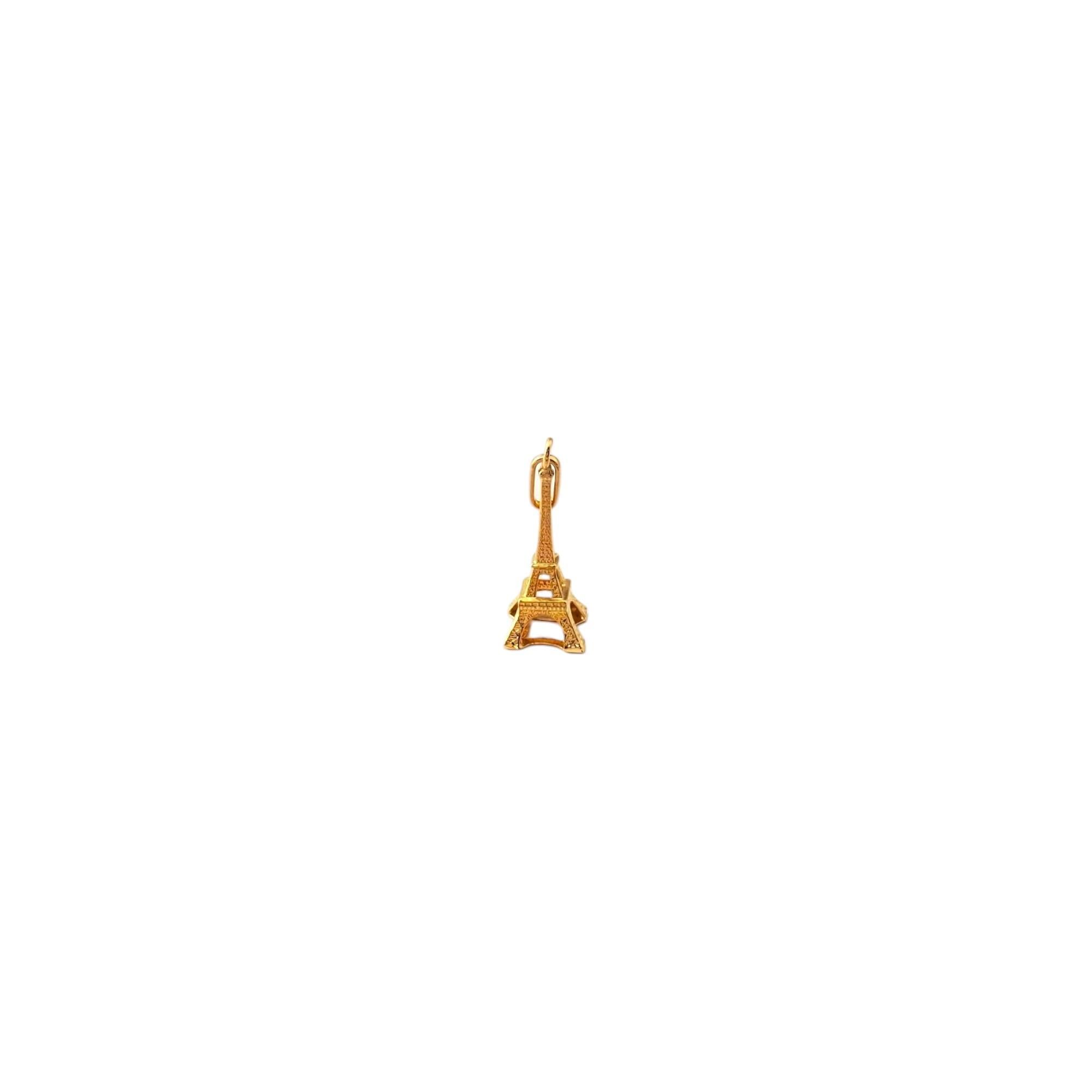 Women's 14K Yellow Gold Eiffel Tower Charm #17199 For Sale