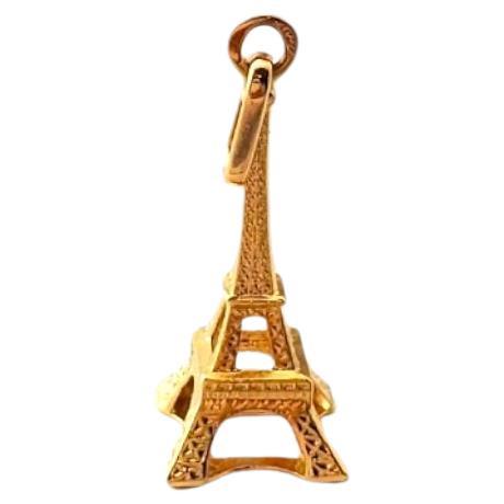 14K Yellow Gold Eiffel Tower Charm #17199 For Sale