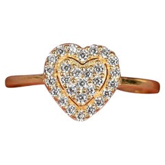 14k Yellow gold Elegant Heart Shaped Moissanite Ring Women Promise Ring Gift