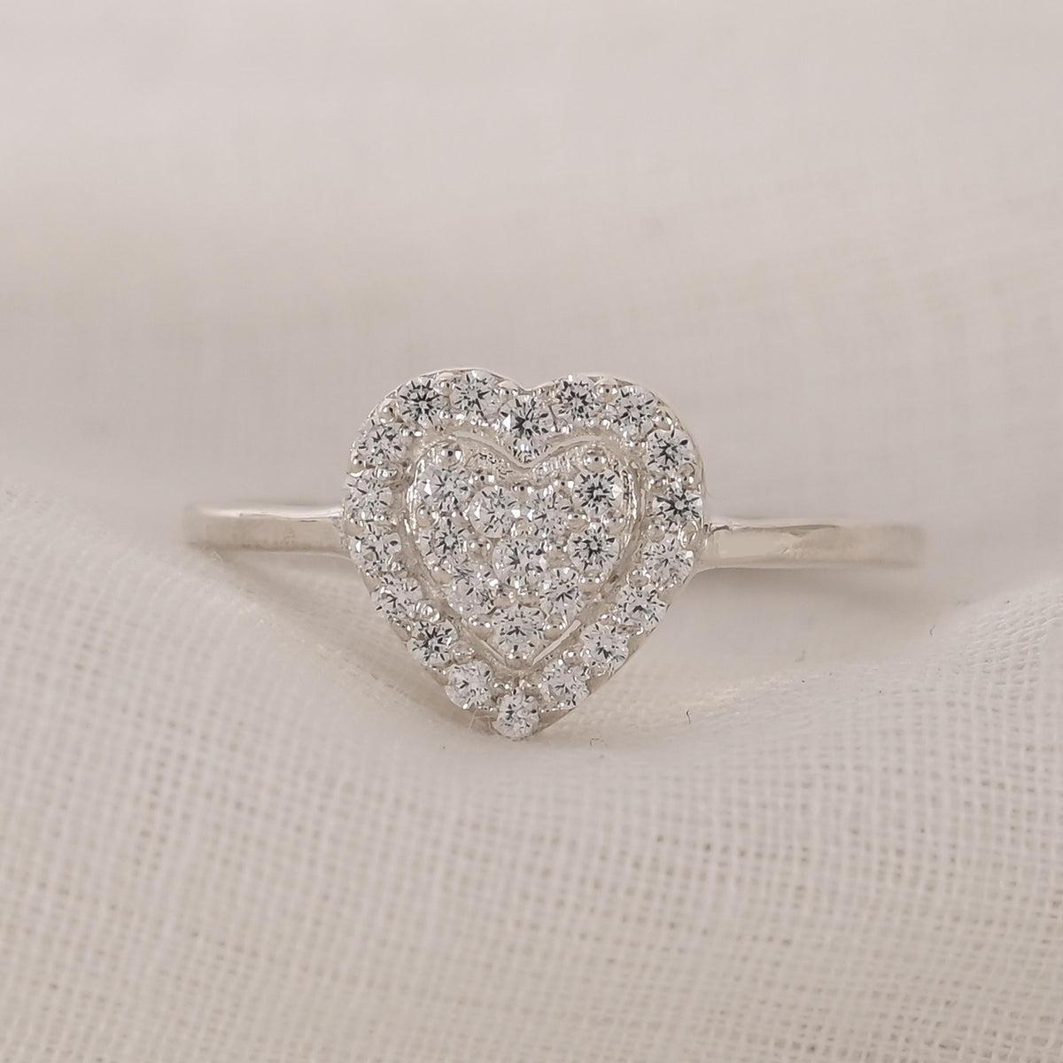14k Gelbgold Eleganter herzförmiger Moissanit-Ring für Damen Verlobungsring, Verlobungsring für Damen oder Herren
