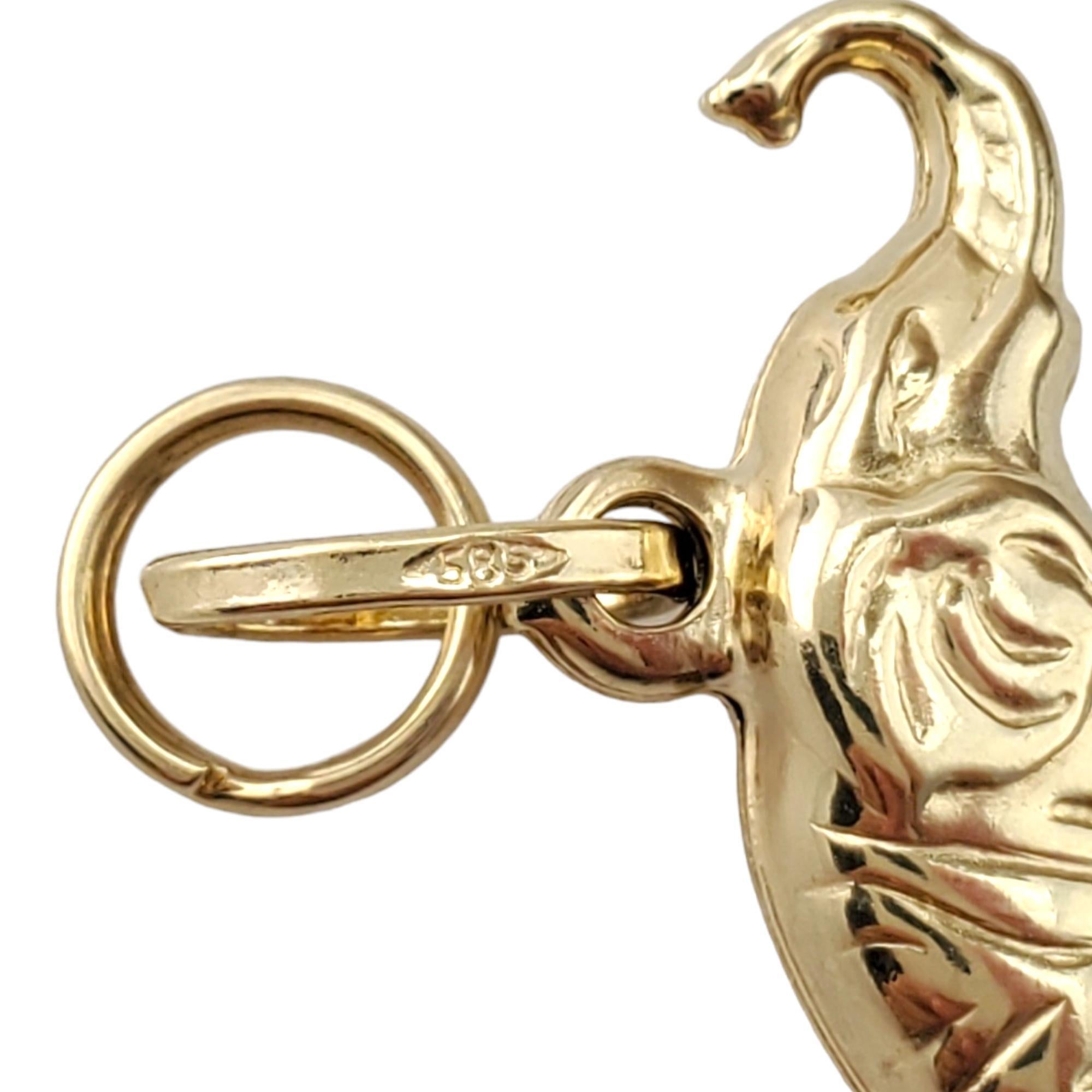 Charm d'éléphant en or jaune 14K #17440 Pour femmes en vente