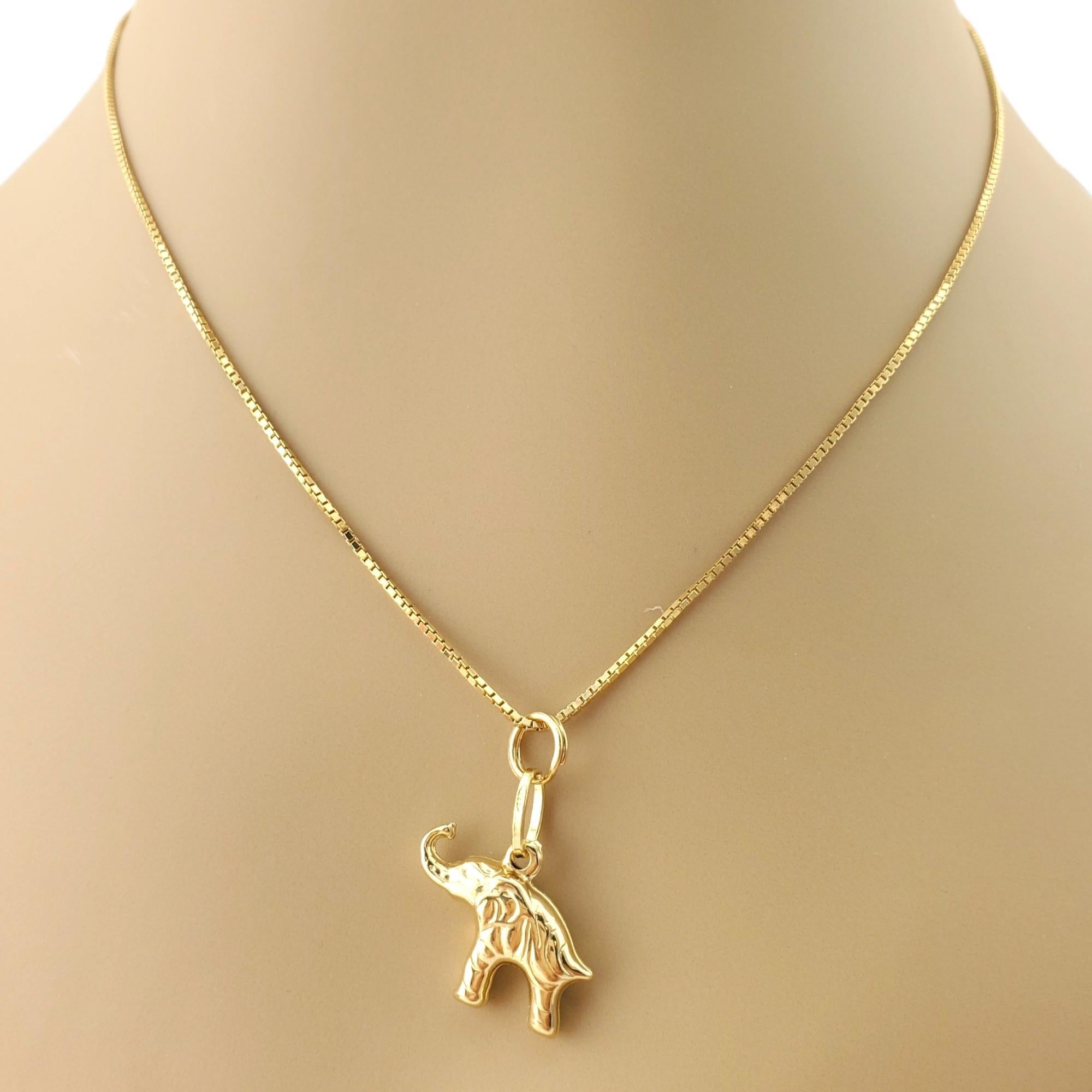 14K Yellow Gold Elephant Charm #17440 For Sale 2