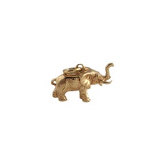 14K Yellow Gold Elephant Charm