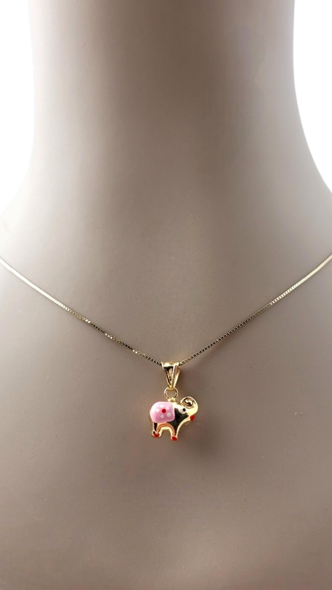 Charm Elefante in oro giallo 14K con design smaltato #20319 in vendita 4