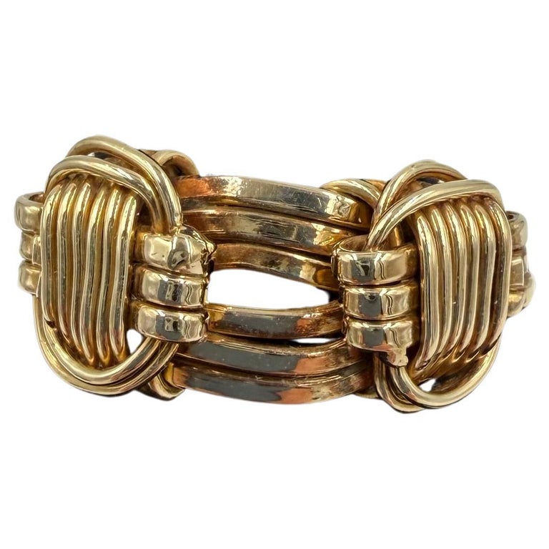 Anillo de Pelo de Elefante de Oro Amarillo de 14k Circa 1970s