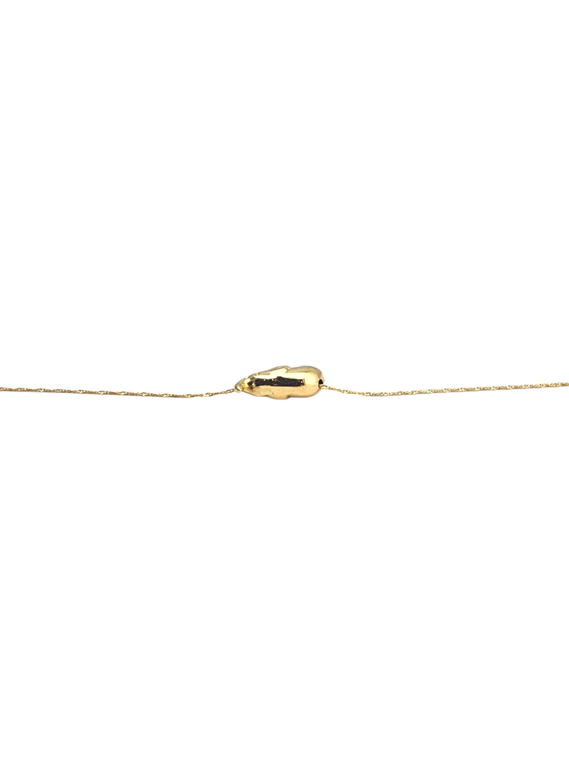 14K Yellow Gold Elephant Pendant Necklace #22891 In Good Condition For Sale In Washington Depot, CT