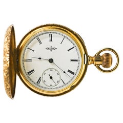 Antique 14K Yellow Gold Elgin Hunter Case Pocket Watch