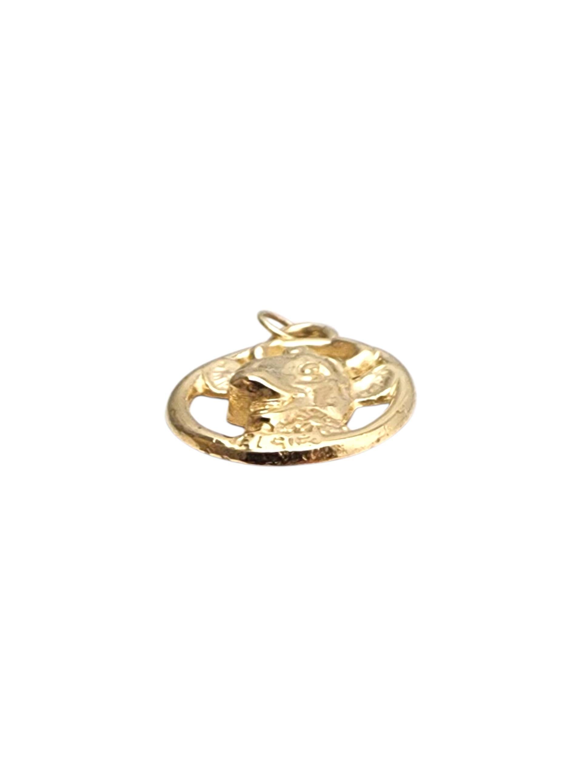 14K Gelbgold Elsie die Kuh Anhänger #22860 Damen im Angebot