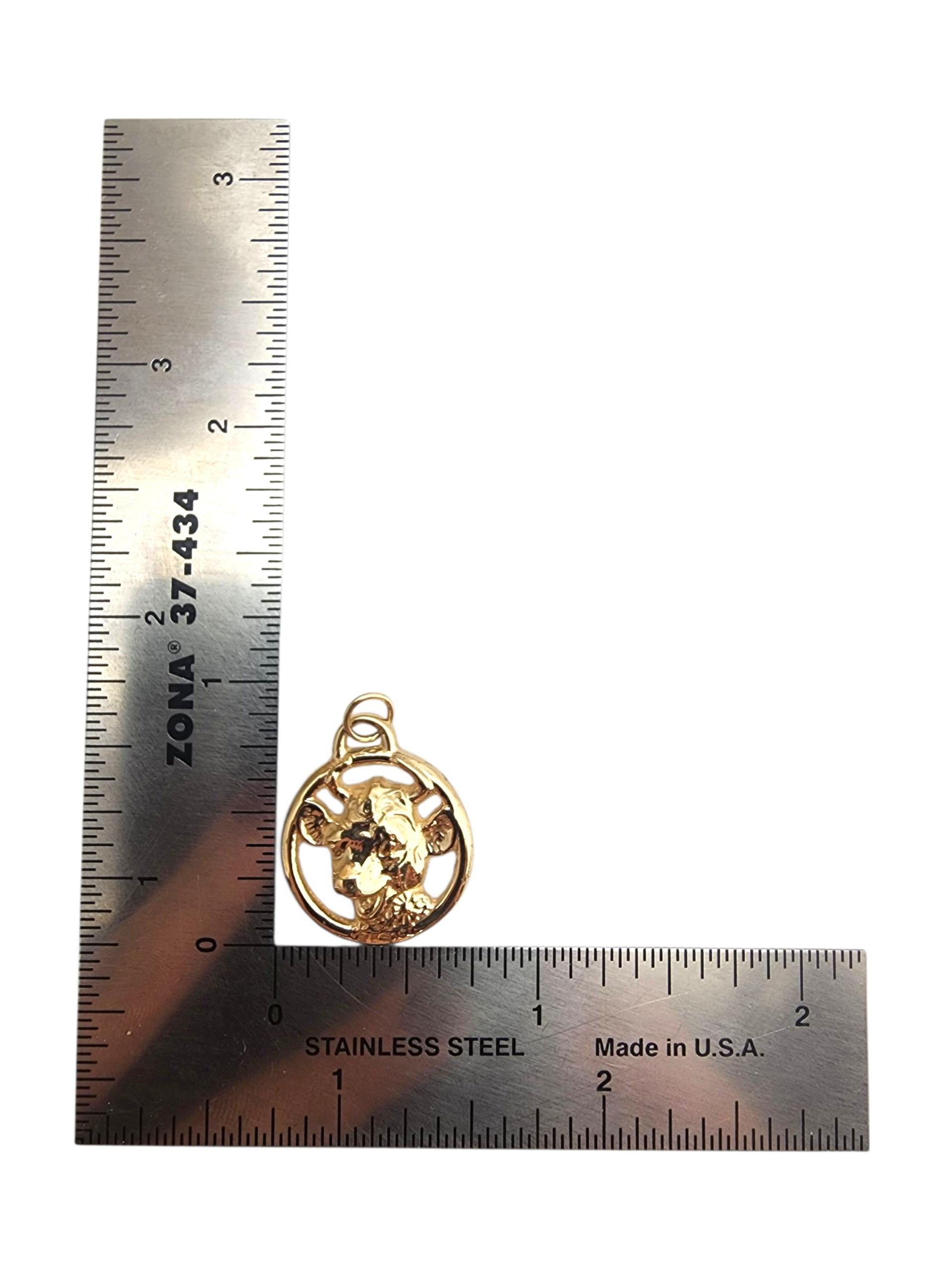 14K Gelbgold Elsie die Kuh Anhänger #22860 im Angebot 2