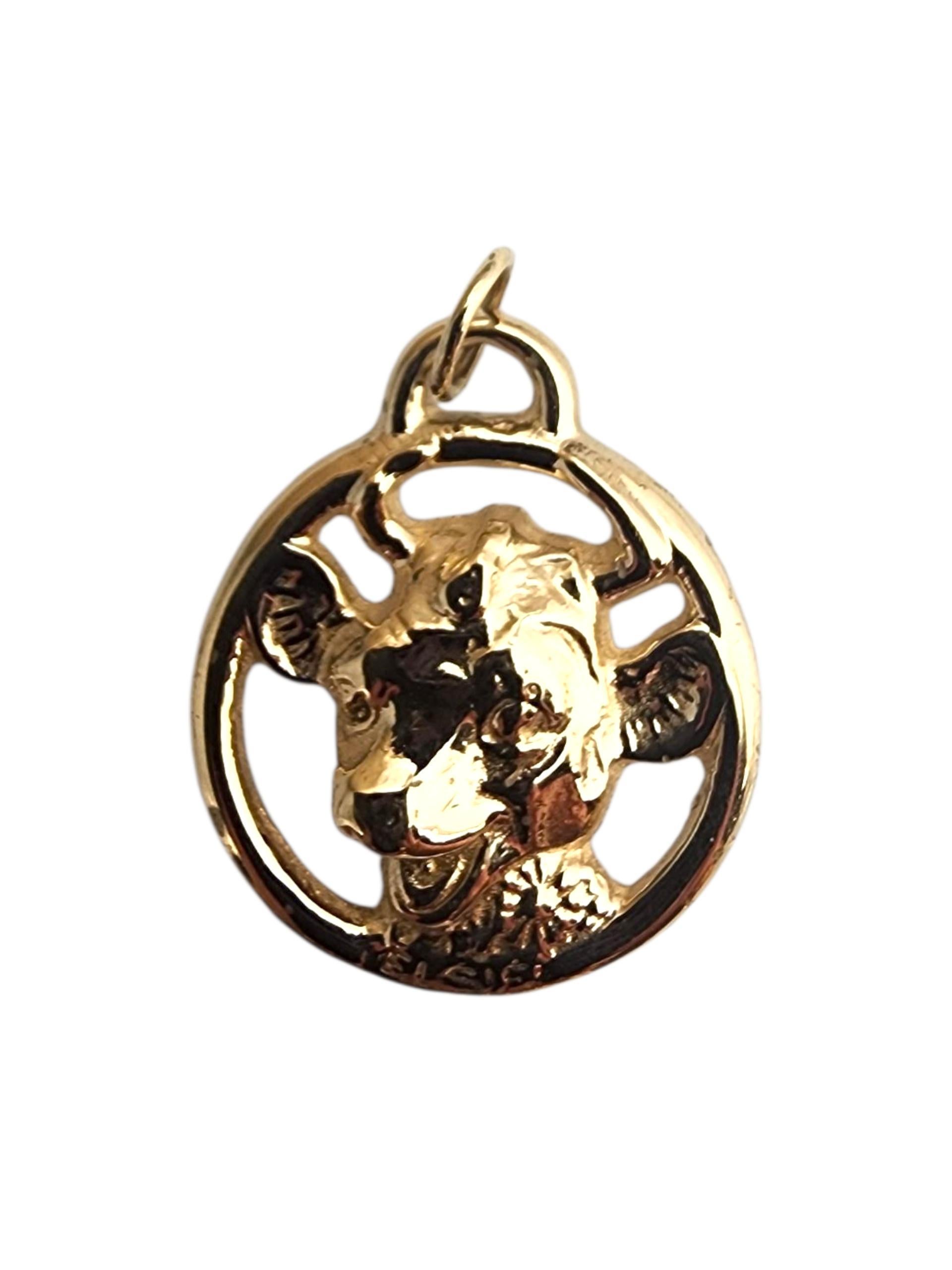 14K Gelbgold Elsie die Kuh Anhänger #22860 im Angebot