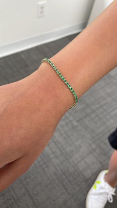 Bracciale tennis in oro giallo 14K con smeraldo 4ct per lei
