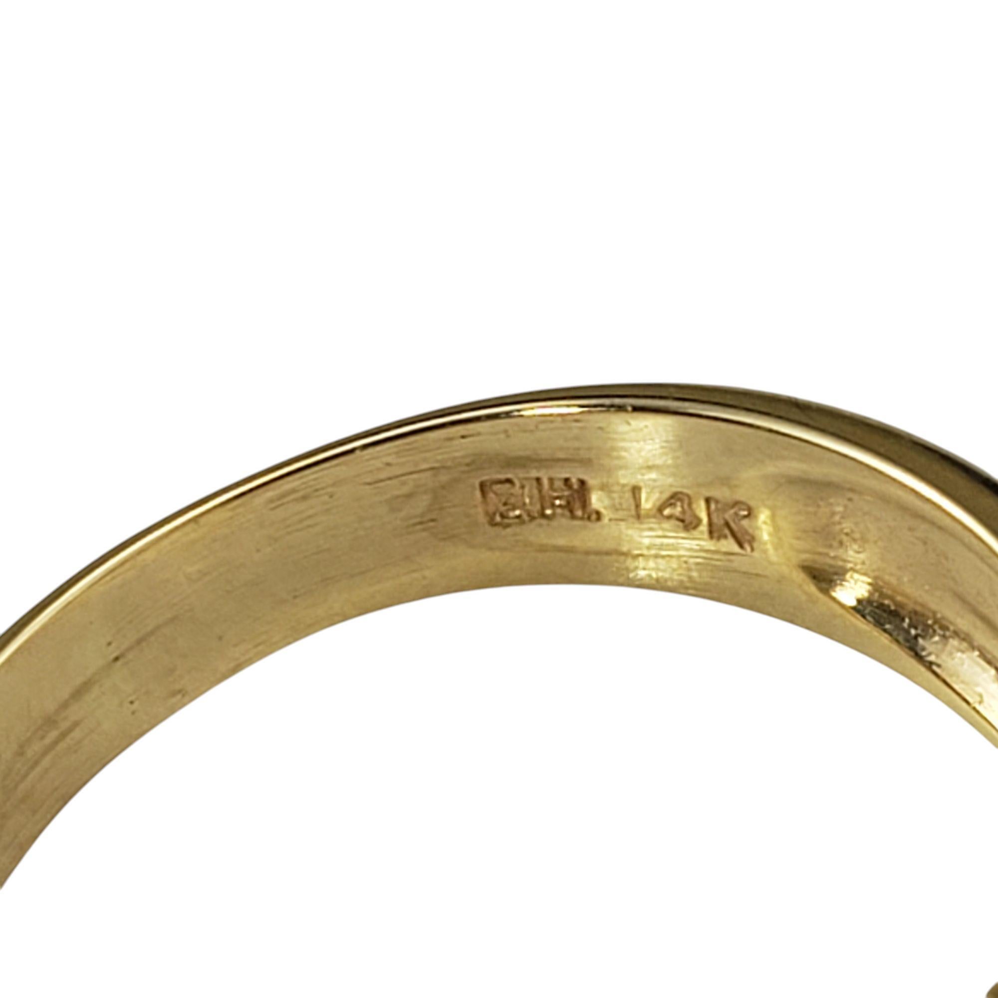 Women's 14K Yellow Gold Emerald and Diamond Band Ring Size 7.25  #21206 For Sale