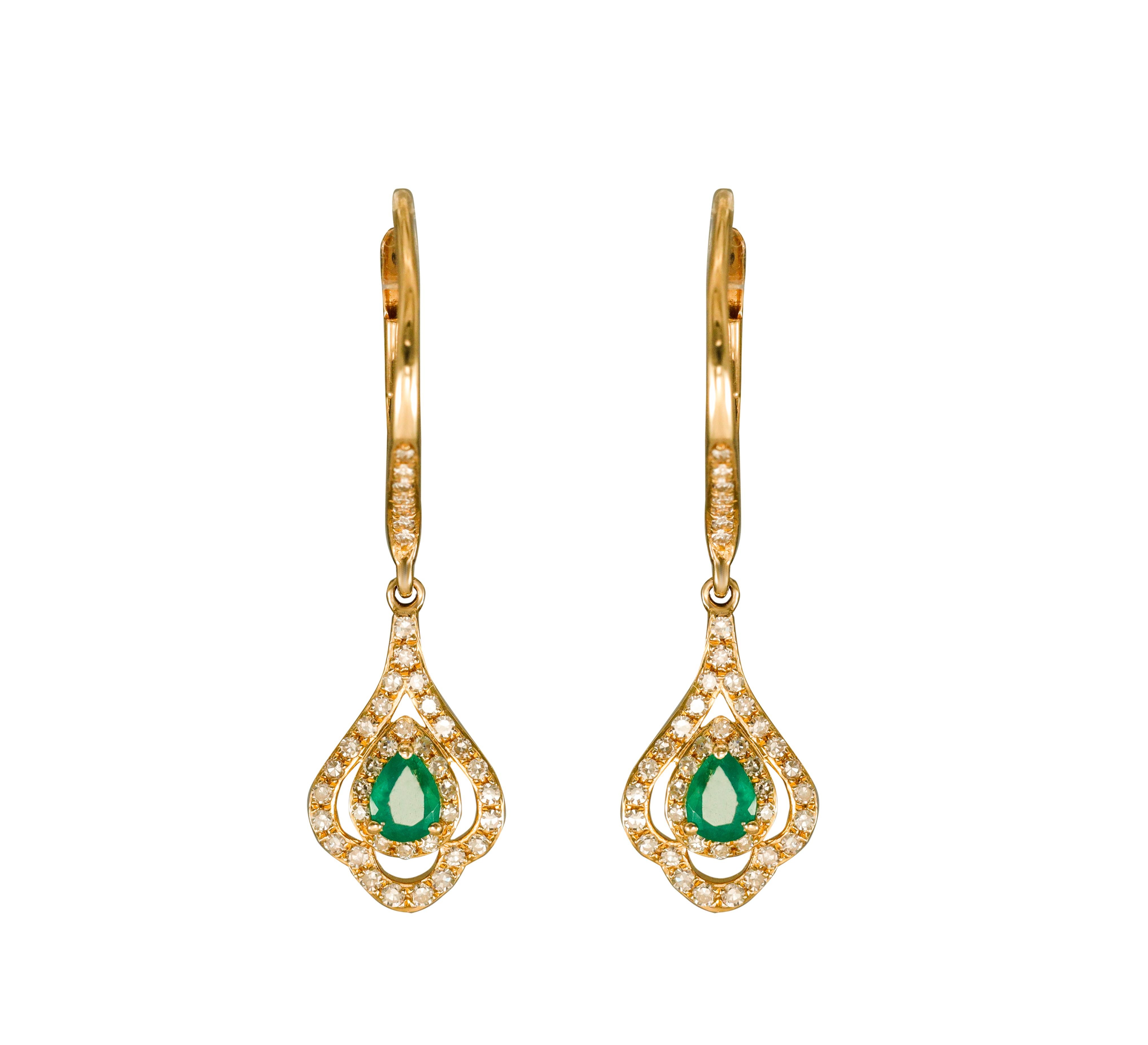 14K Yellow Gold Emerald and Diamond Earrings featuring 0.29 Carat T.W. of Natural Green Emeralds and 0.32 Carats T.W. of Diamonds

Underline your look with this sharp 14K White Gold Diamond and Emerald Earrings. High quality Diamonds and emeralds.