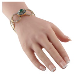 Bracelet en or jaune 14K avec émeraude et émail MF05-050726