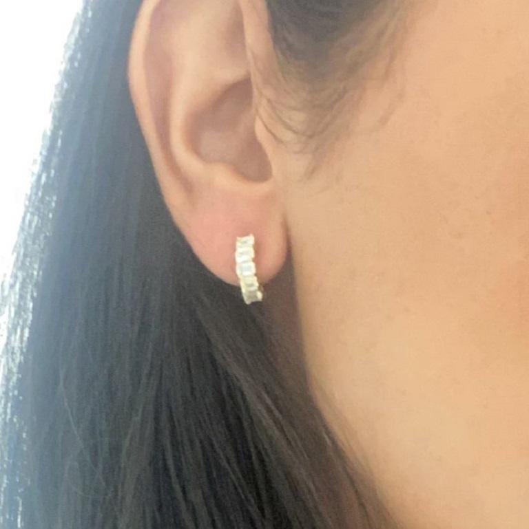 Quality Earrings Set: Made from real 14k gold and glittering natural white approximately 1.4 ct. diamonds, featuring a single line of prong set white diamonds with a color and clarity of GH-SI 
 Surprise Your Loved Ones with Our Diamond Earrings For