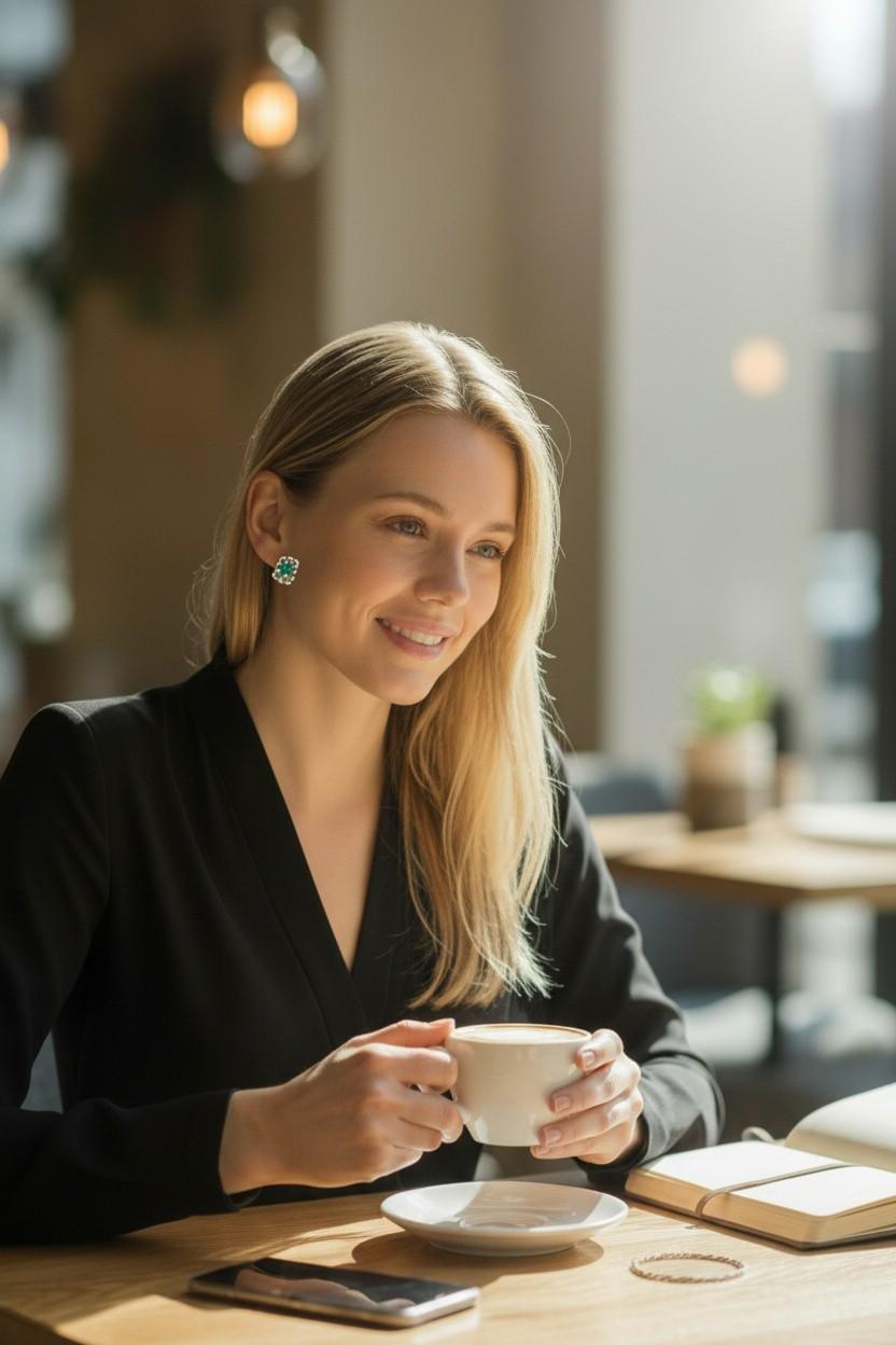 Boucles d'oreilles Halo en or jaune 14K avec émeraude de Colombie taillée Unisexe en vente