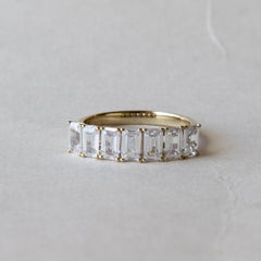 14k Yellow Gold Emerald Cut Diamond Anniversary Band