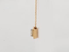 14K Yellow Gold Emerald-Cut Diamond Pendant Necklace