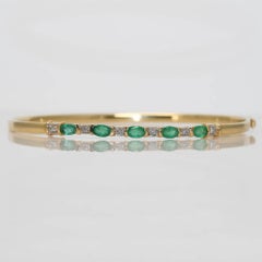Bracciale in oro giallo 14k con diamante smeraldo, smeraldo da 1,00tcw