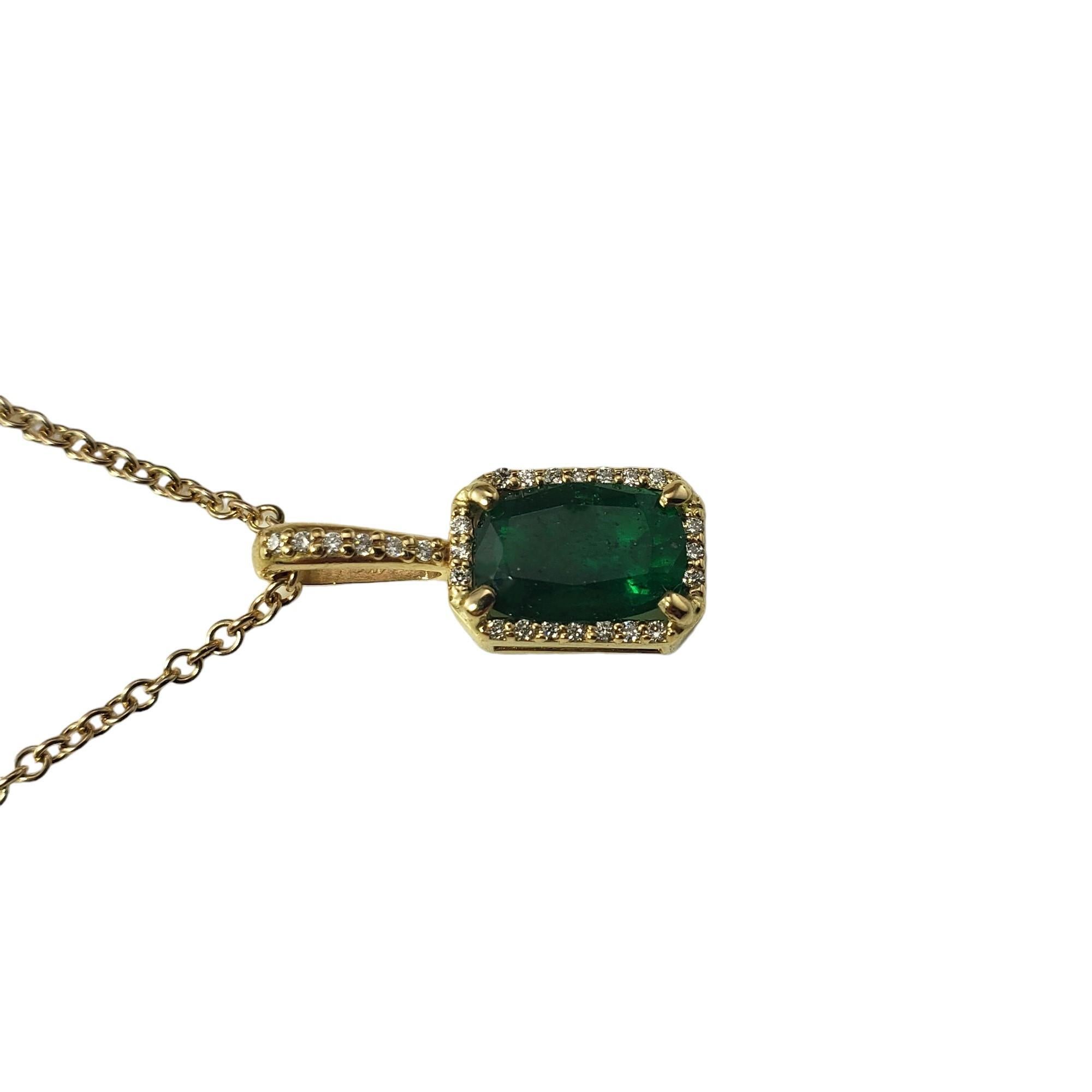 Oval Cut 14K Yellow Gold Emerald & Diamond Pendant Necklace #15606 JAGi Certified