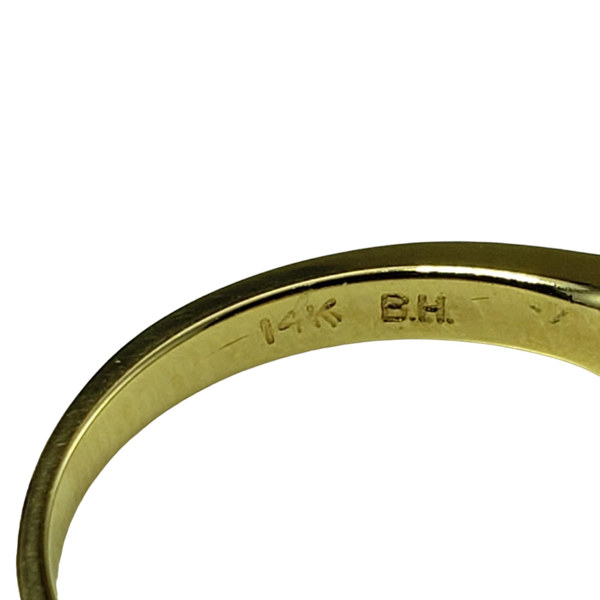 14K Yellow Gold Emerald & Diamond Ring Size 5 #16335 1