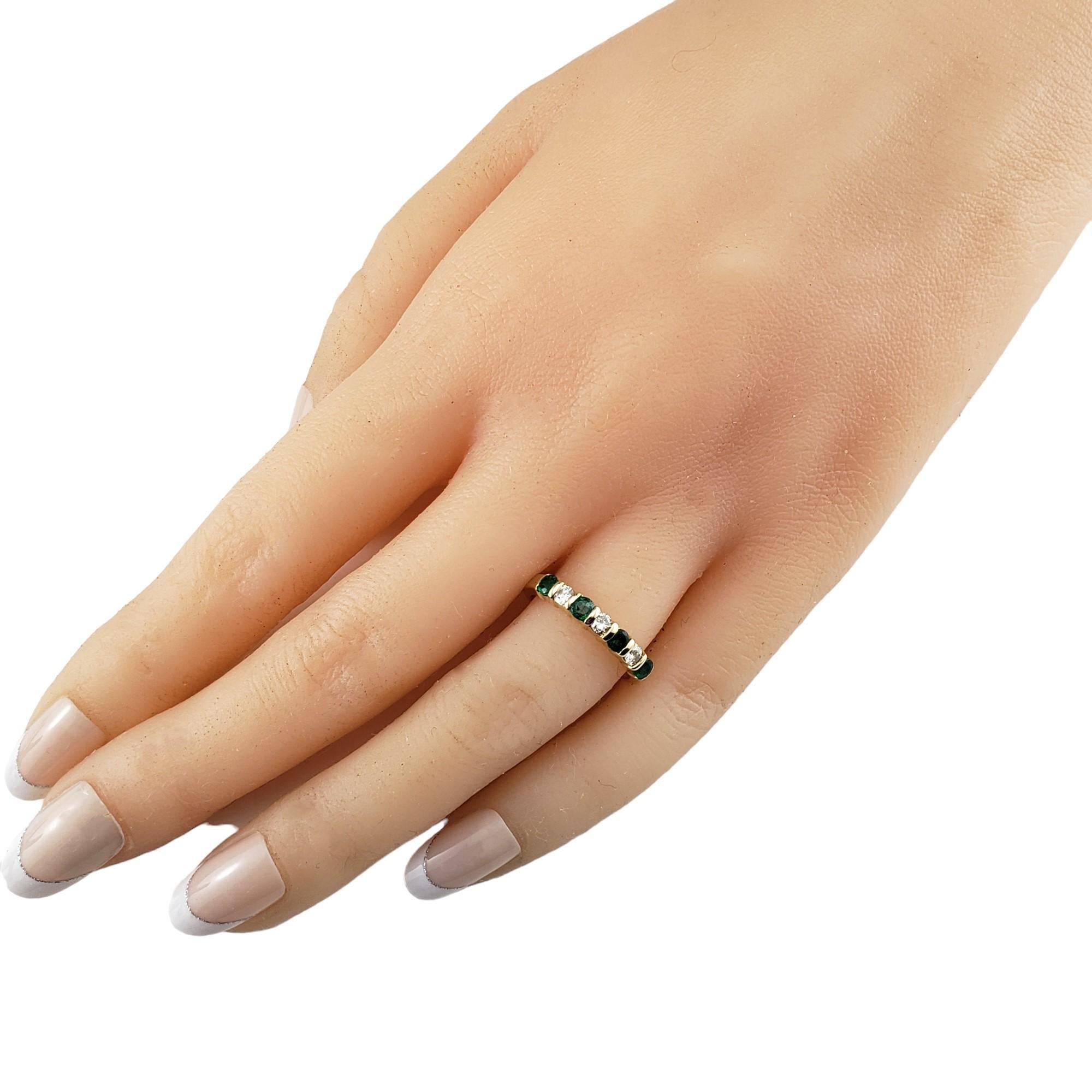 14K Yellow Gold Emerald & Diamond Ring Size 5 #16335 2