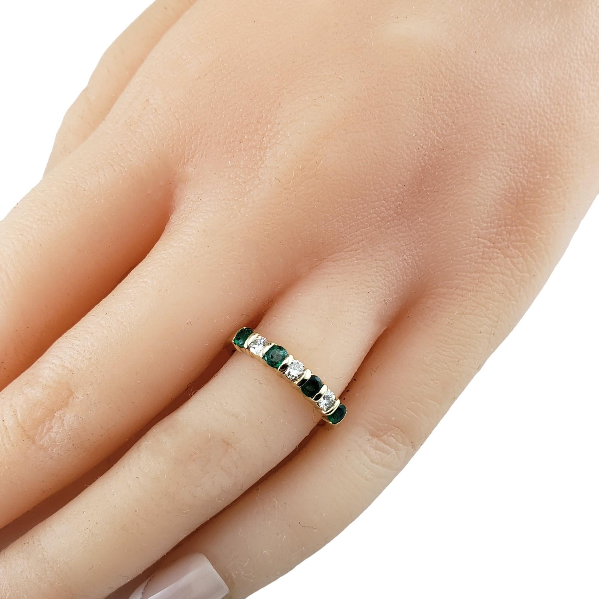 14K Yellow Gold Emerald & Diamond Ring Size 5 #16335 3