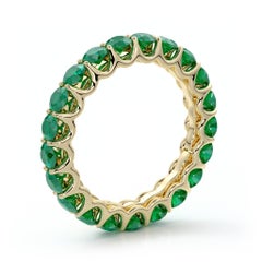 14 Karat Gold Emerald Eternal Fit Eternity Band Features 3.57 Carat of Green