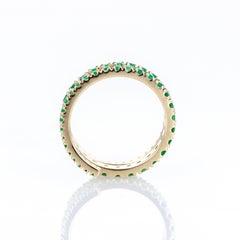 14K Yellow Gold Emerald Eternity Wrap Ring