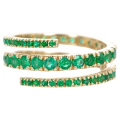 14K Gelbgold Smaragd Eternity Wickelring