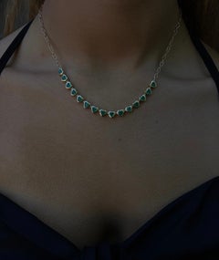 14k Yellow Gold Emerald Heart Bezel Necklace