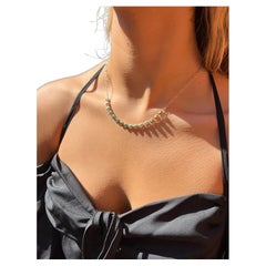 14k Yellow Gold Emerald Heart Bezel Necklace
