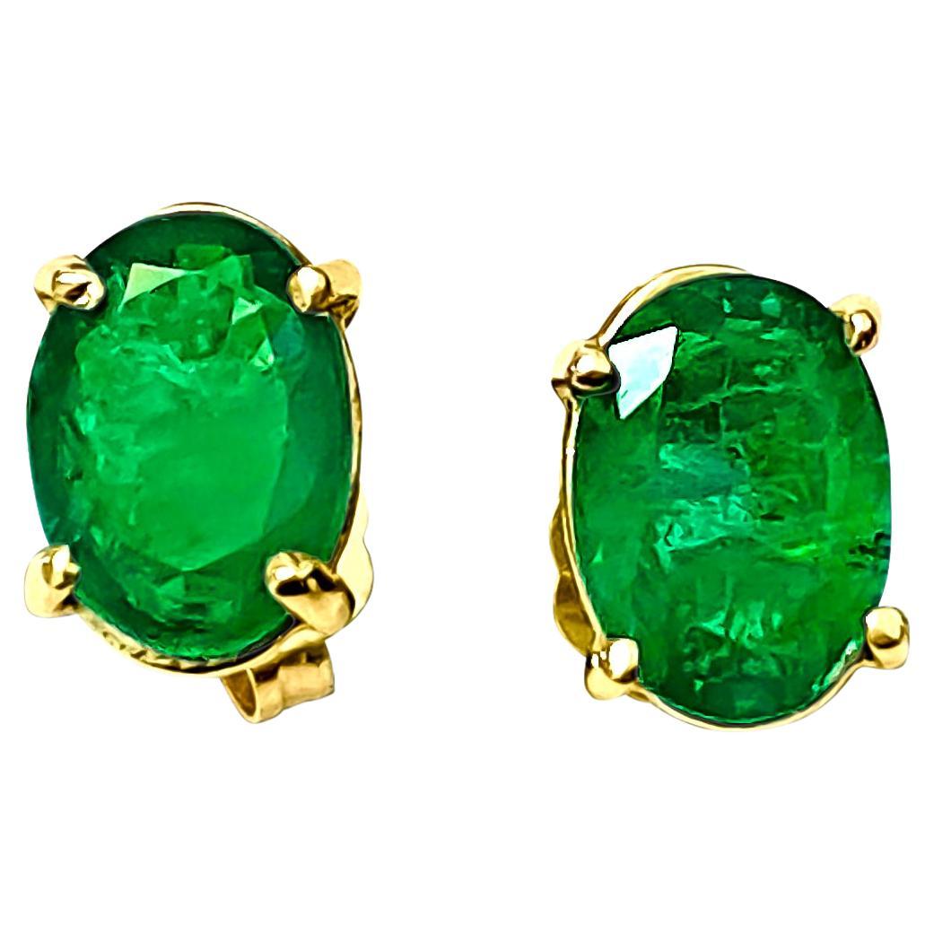 14K Yellow Gold & Emerald Studs For Her