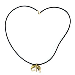 14K Yellow Gold Enamel Cheetah Pendant Necklace