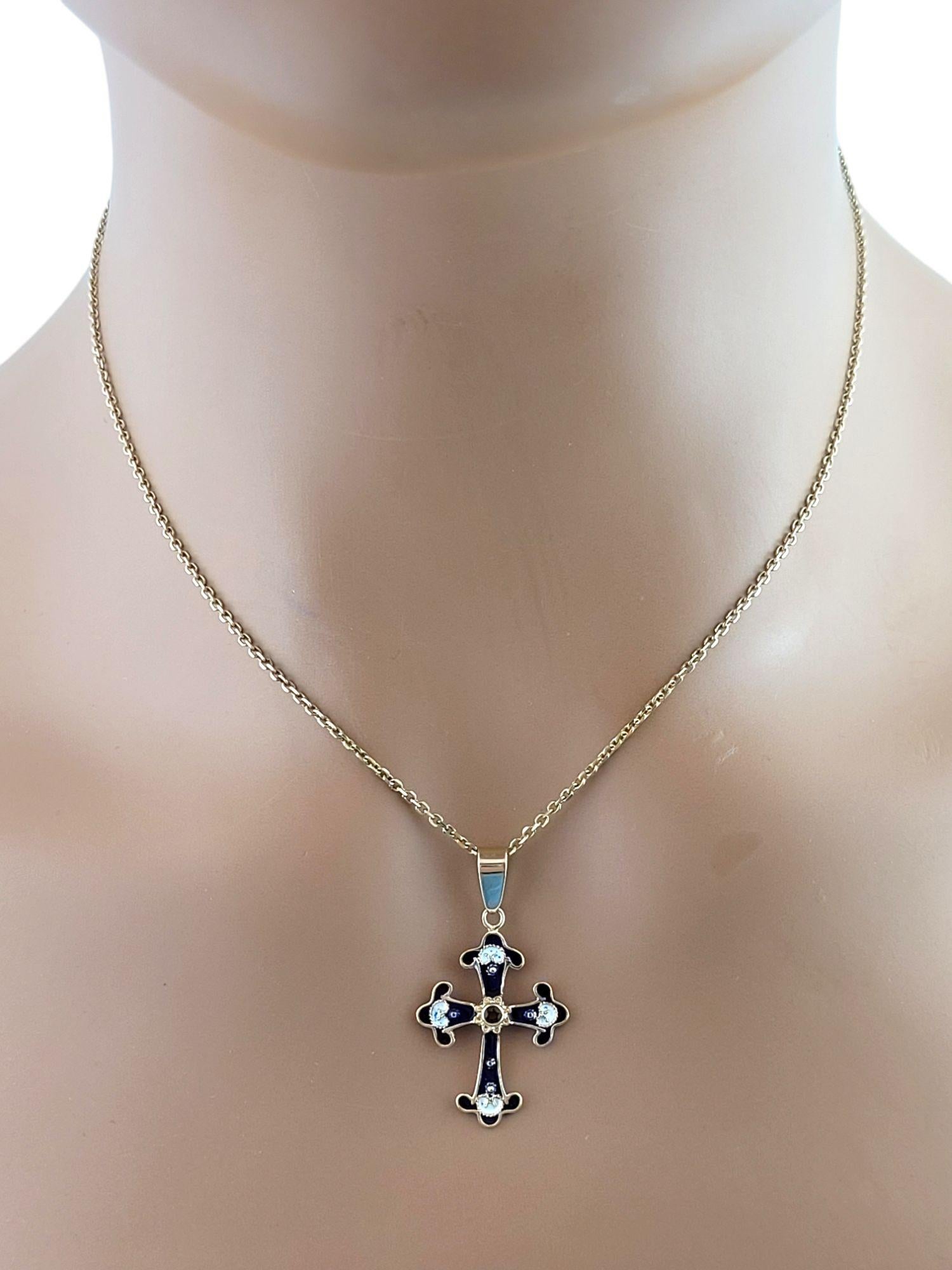 14 Karat Gelbgold Emaille-Kreuz-Anhänger 1