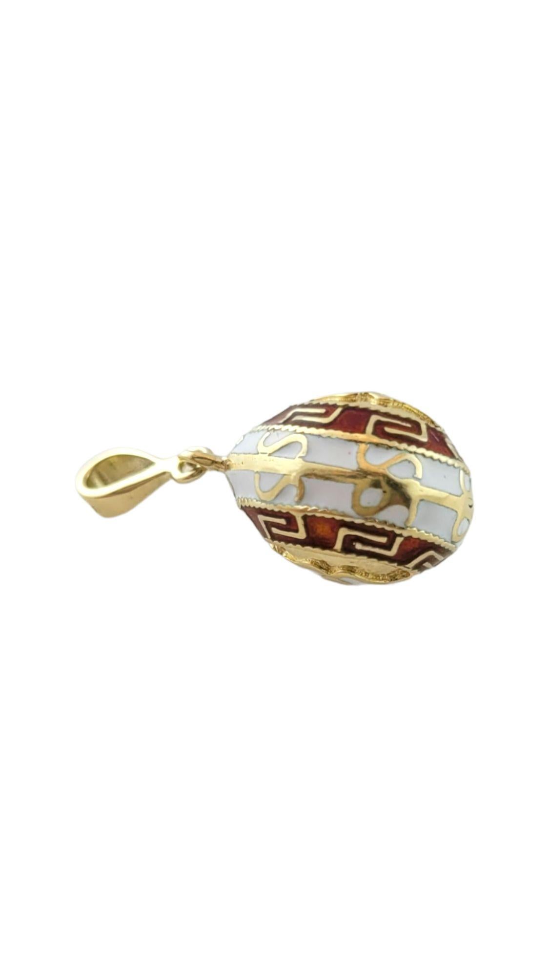 14K yellow Gold Enamel Egg Charm #14433 In Good Condition For Sale In Washington Depot, CT