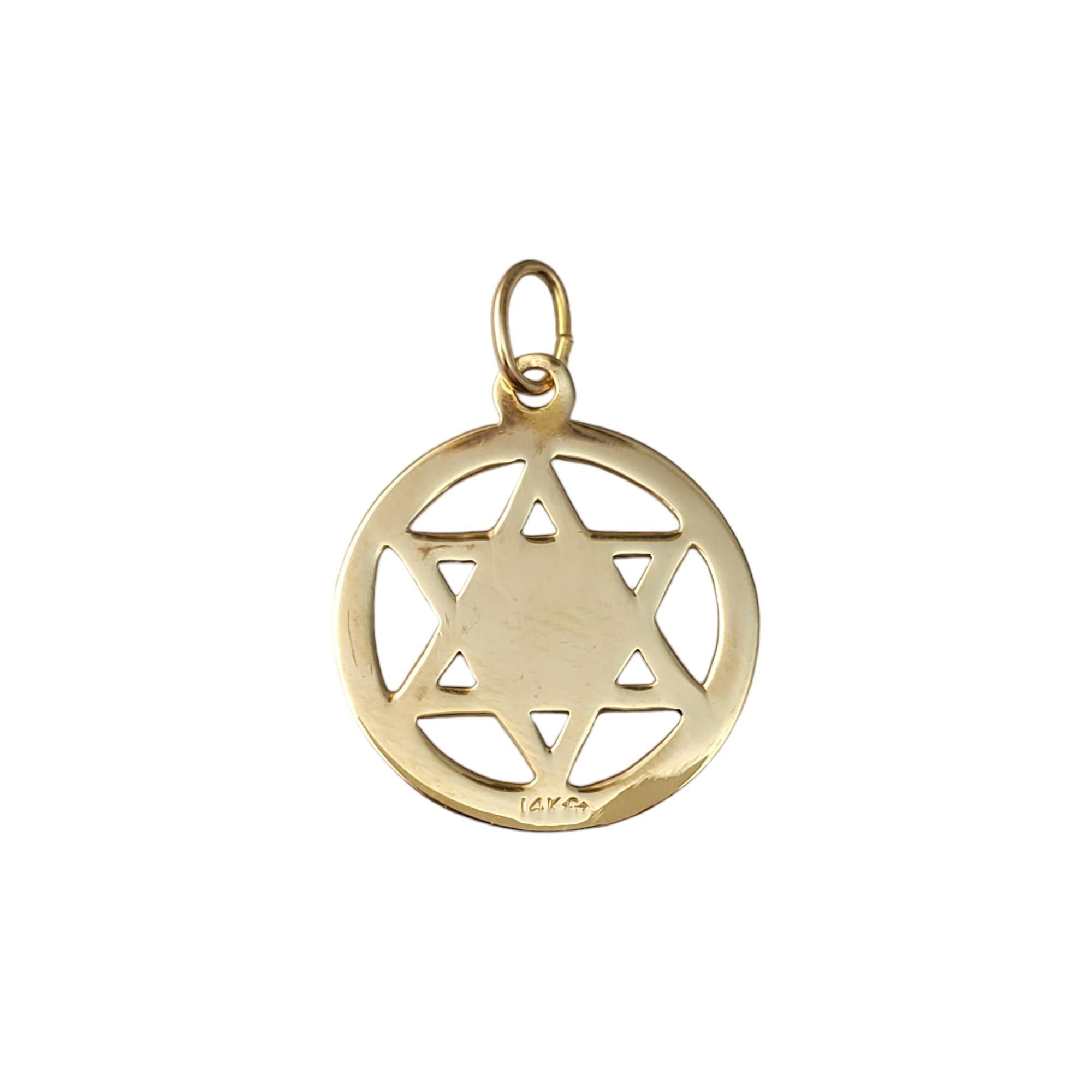 14K Yellow Gold & Enamel Star of David Charm #16507 In Good Condition For Sale In Washington Depot, CT